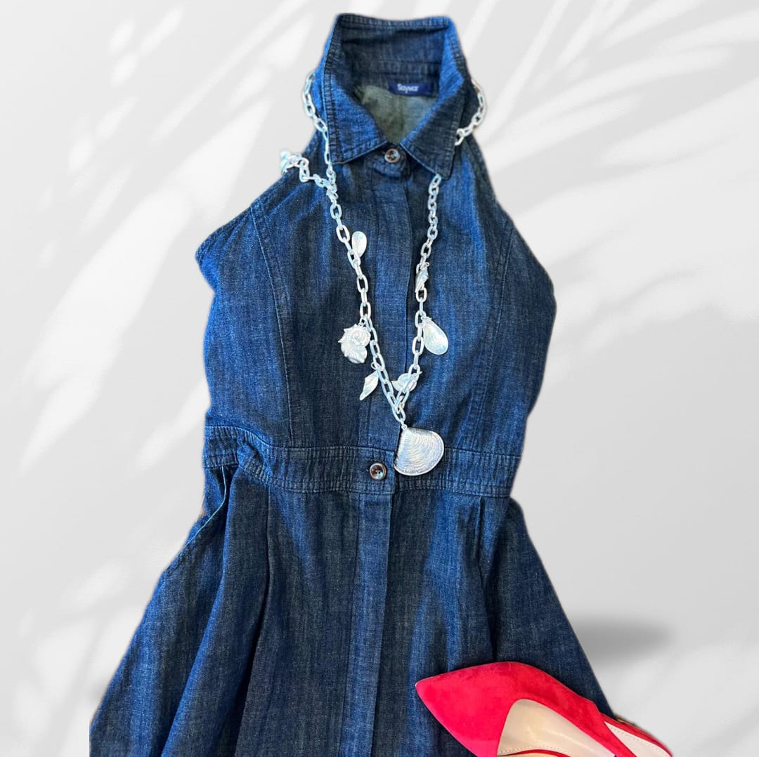 Abito Denim Scollo Americano