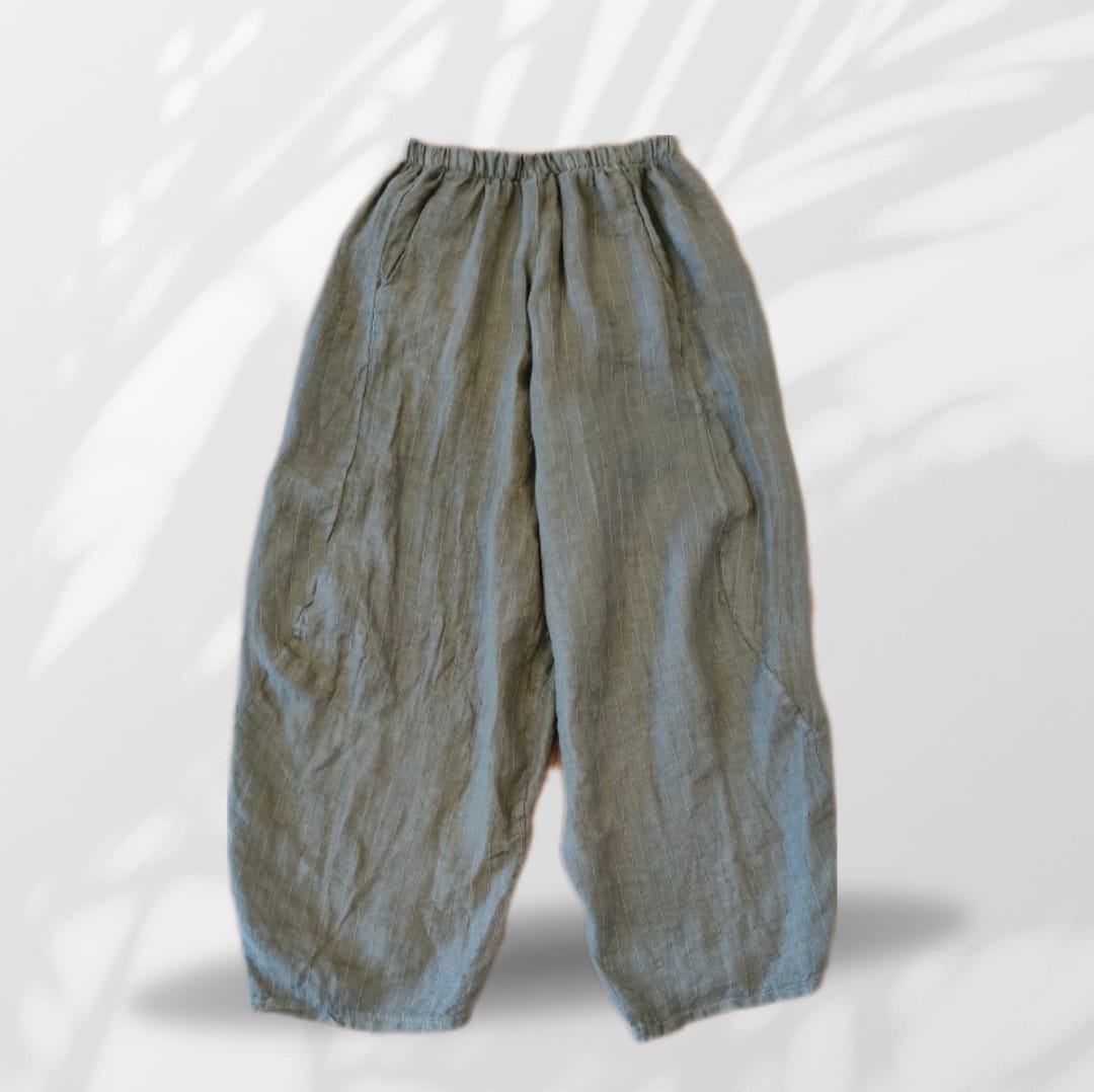 Pantaloni Balloon Lino