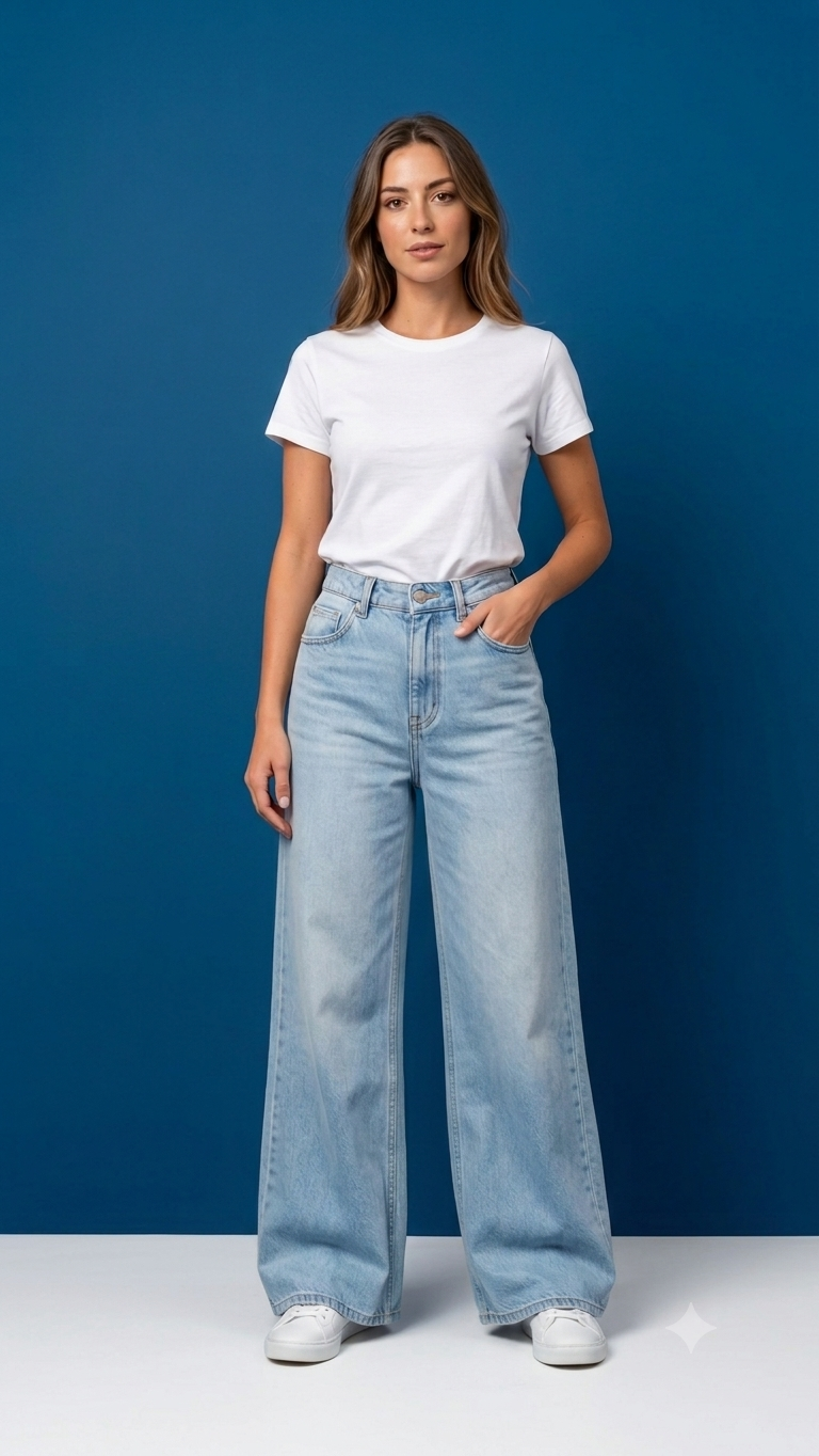 Jeans palazzo ampio