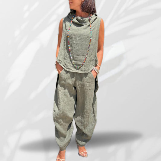 Pantaloni Balloon Lino