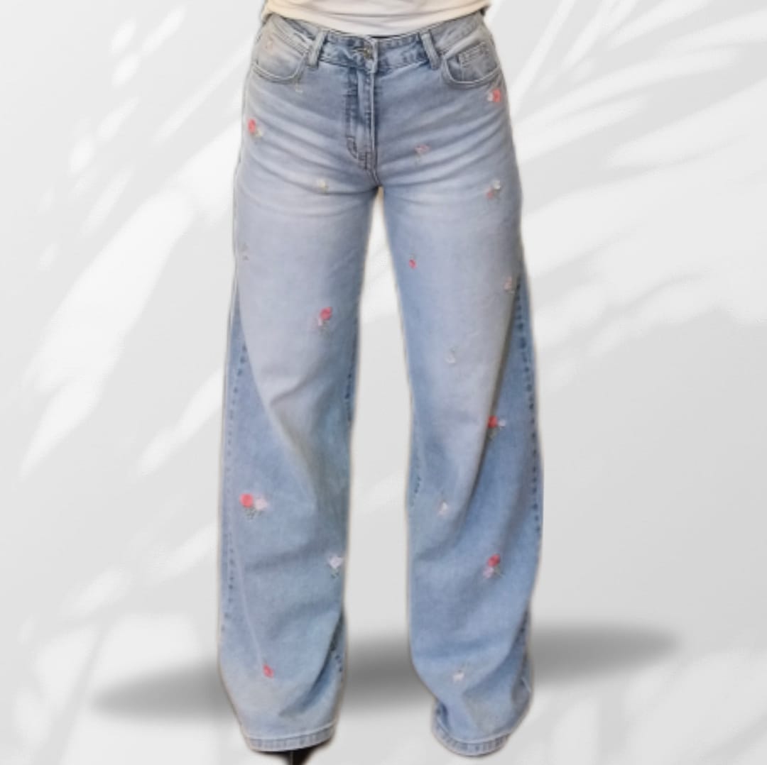 Denim Dettaglio Fiori