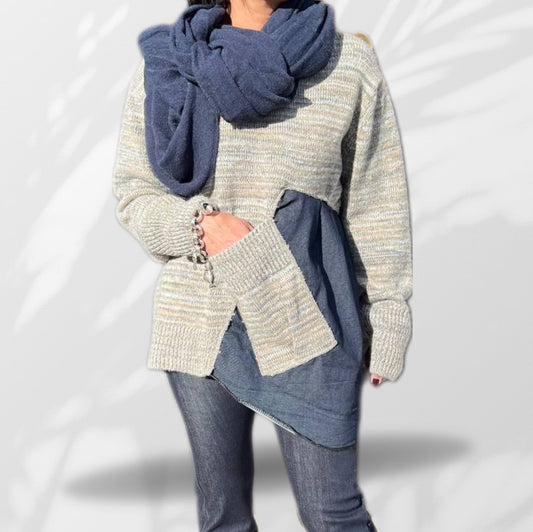 Pullover dettaglio Denim