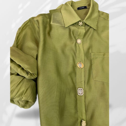 Camicia Bottone Gioiello