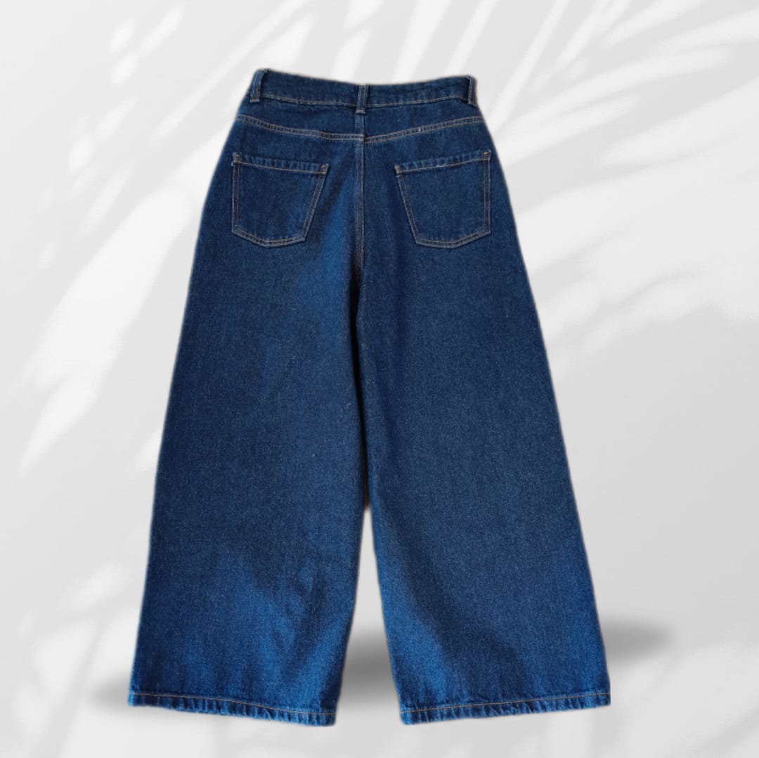 Denim palazzo crop